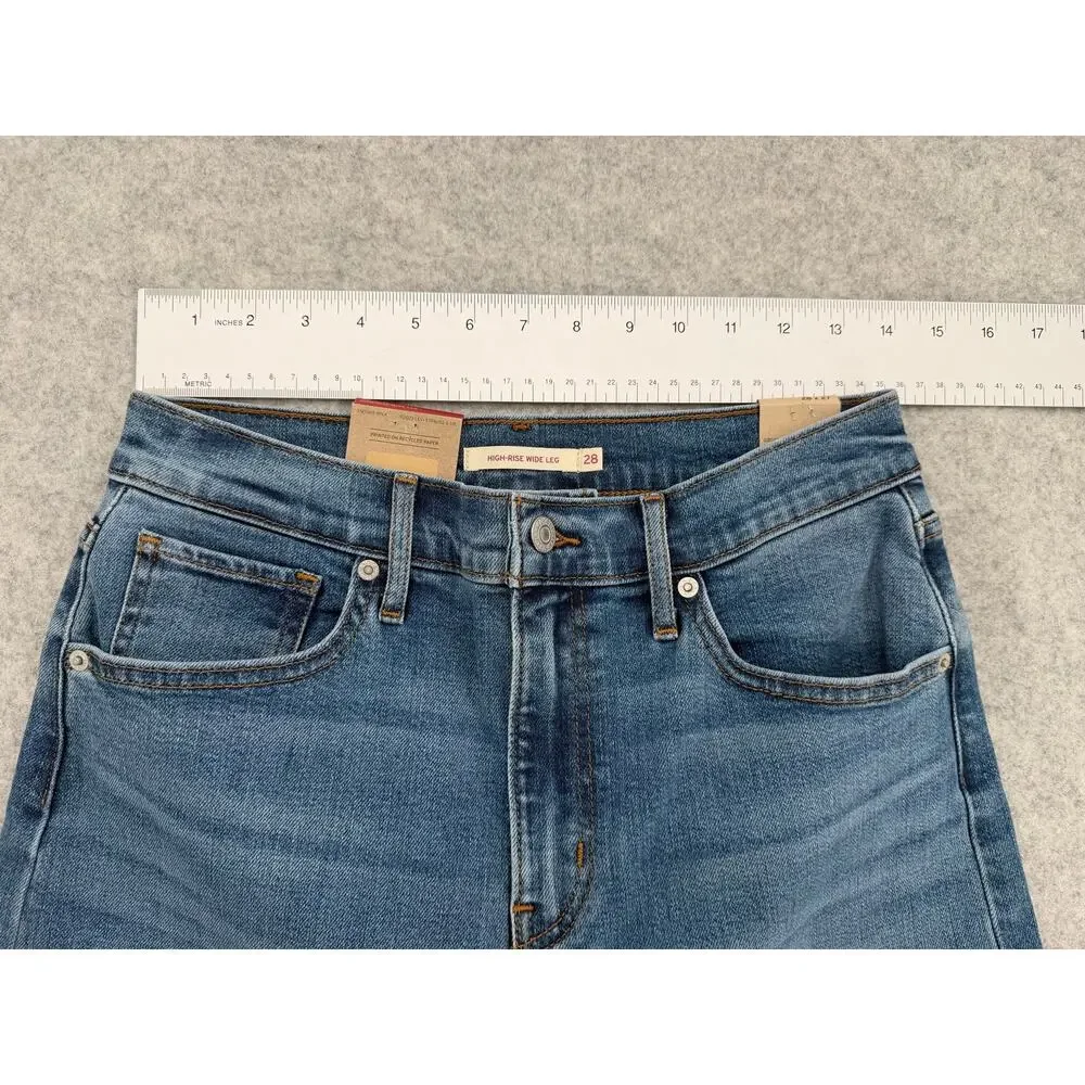 NWT Levi's Blue High-Rise Wide-Leg Jeans Size 28